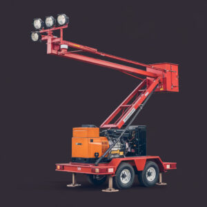 Long lasting floodlight mobile trailer Light tower diesel generator 24KW 30KVA for outdoor